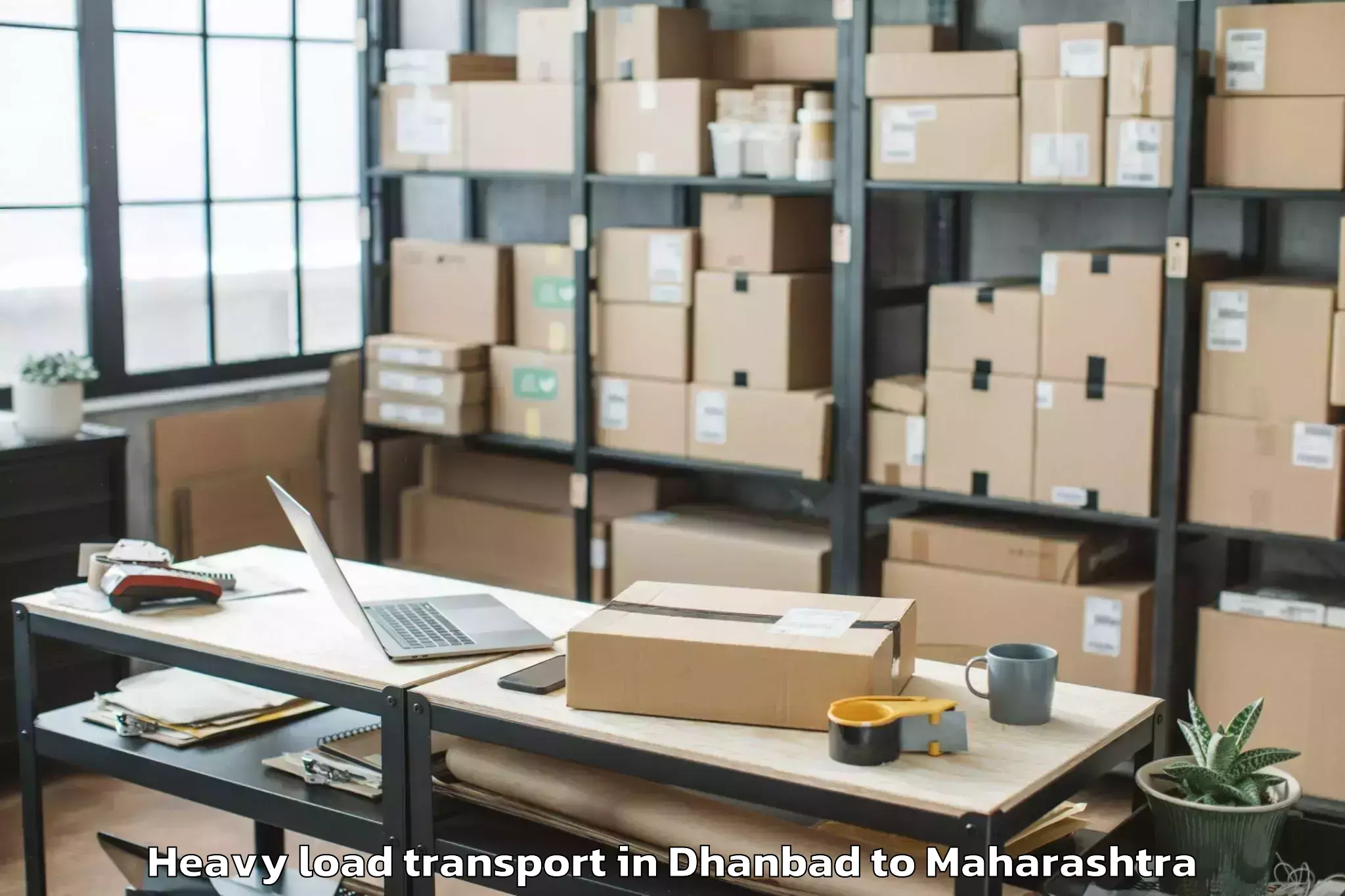 Easy Dhanbad to Shevgaon Heavy Load Transport Booking